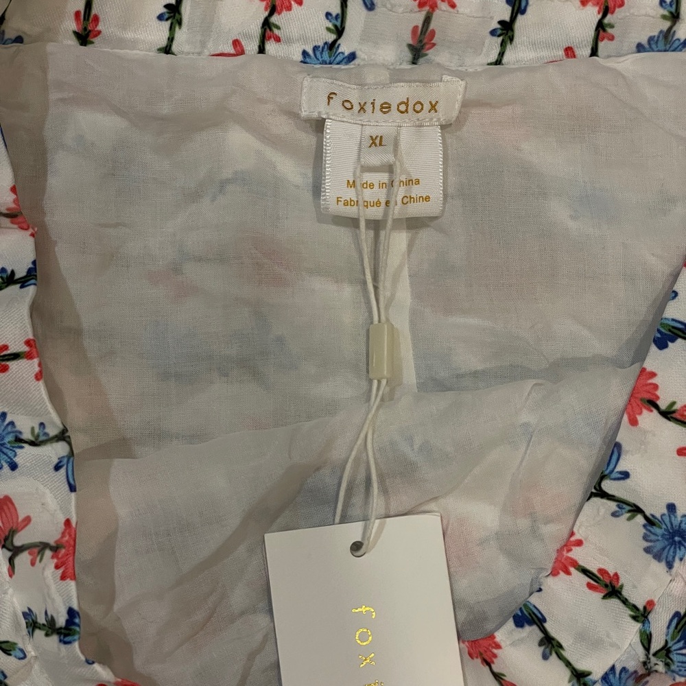 NWT Anthropologie Foxiedox White Floral Midi Skirt - Picture 2 of 5